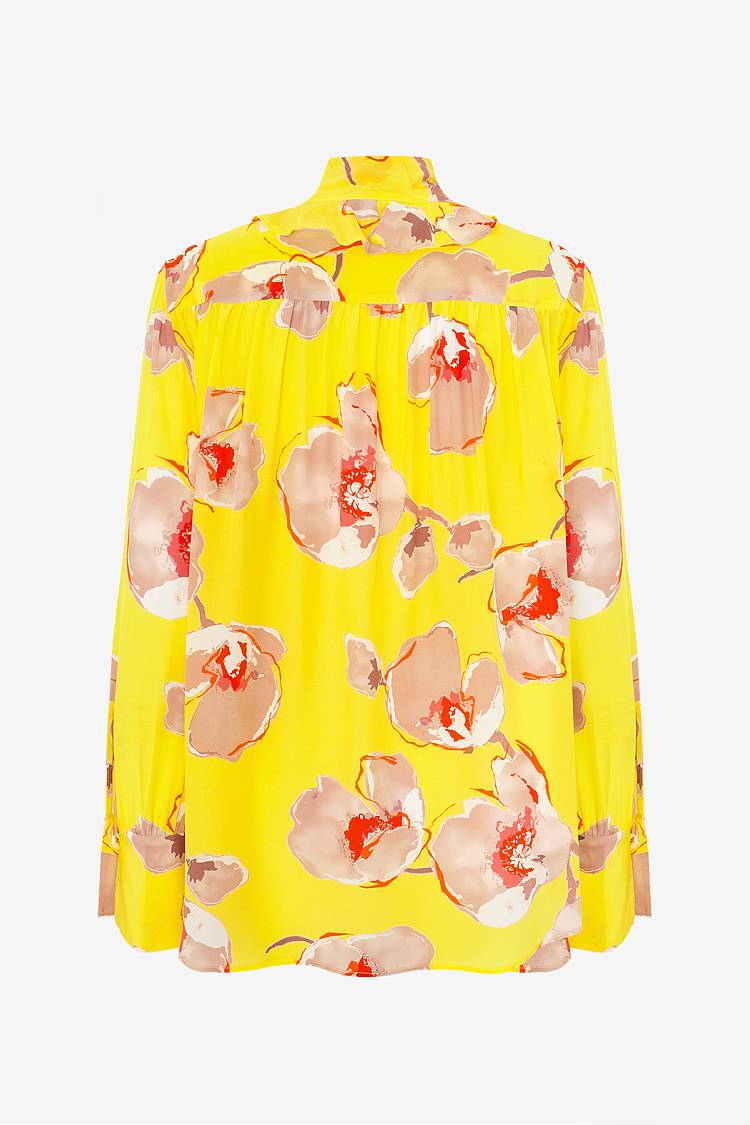 Sly 010 Seidenbluse Mit Bindekragen