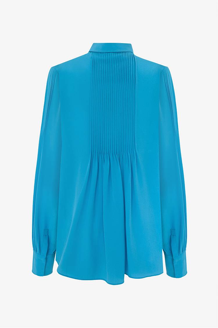 Sly 010 Seidenbluse Mit Plissierten Ärmeln