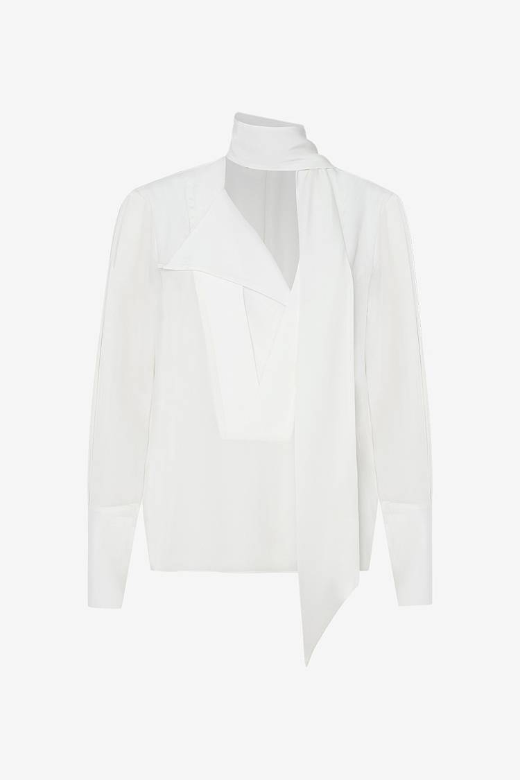 Sly 010 Seidenbluse mit Schalkragen