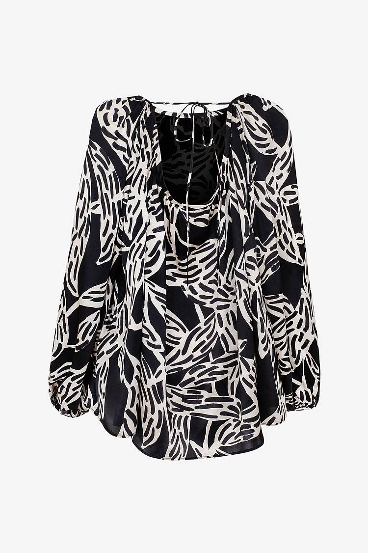 Sly 010 Seidenbluse Mit Weitem Kragen