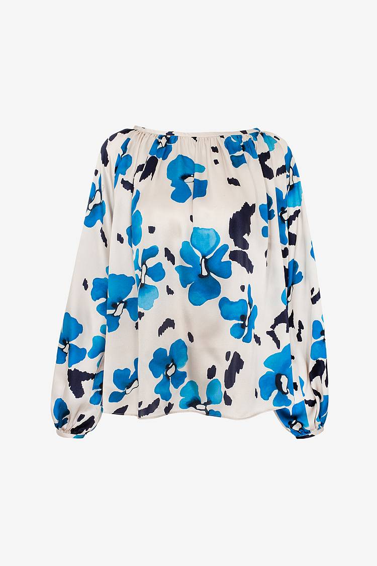 Sly 010 Seidenbluse mit weitem Kragen