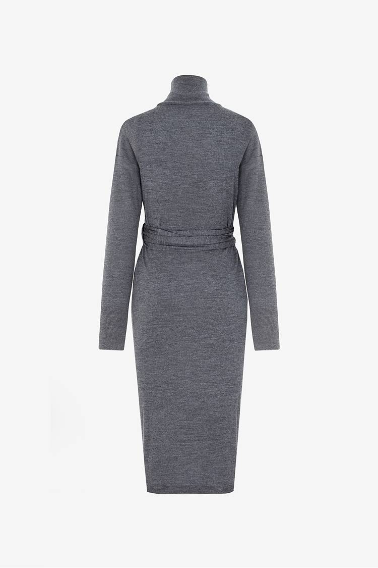 Sly 010 **Strickkleid Mit Bindegürtel**