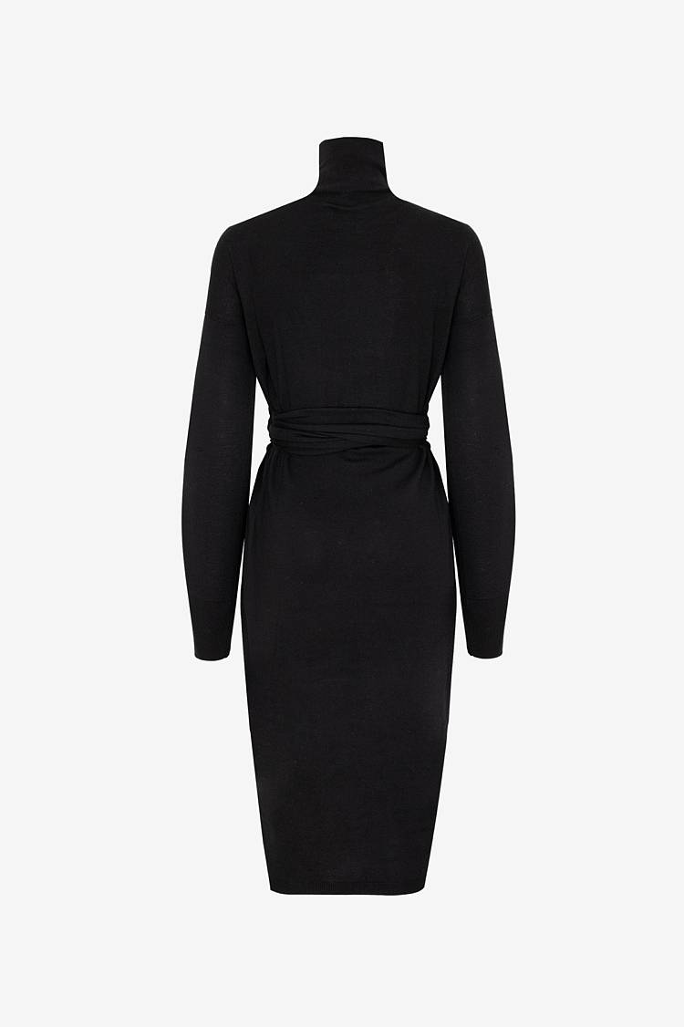 Sly 010 **Strickkleid Mit Bindegürtel**