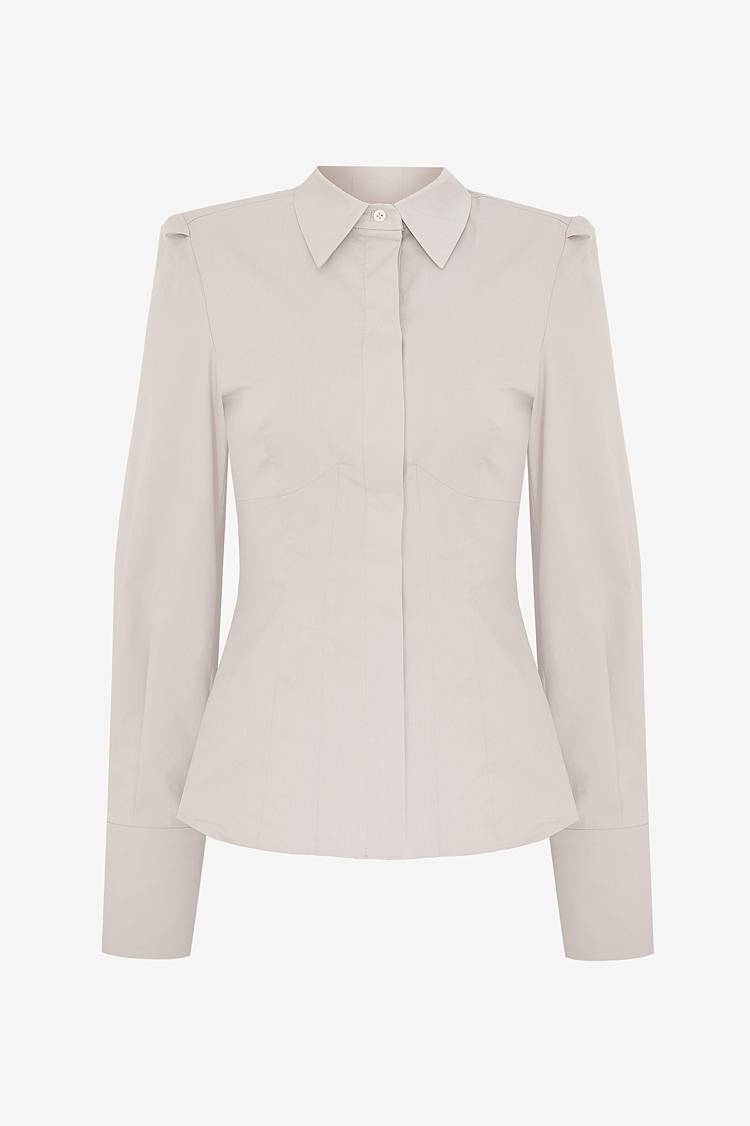 Sly 010 Taillierte Bluse aus Baumwollpopeline