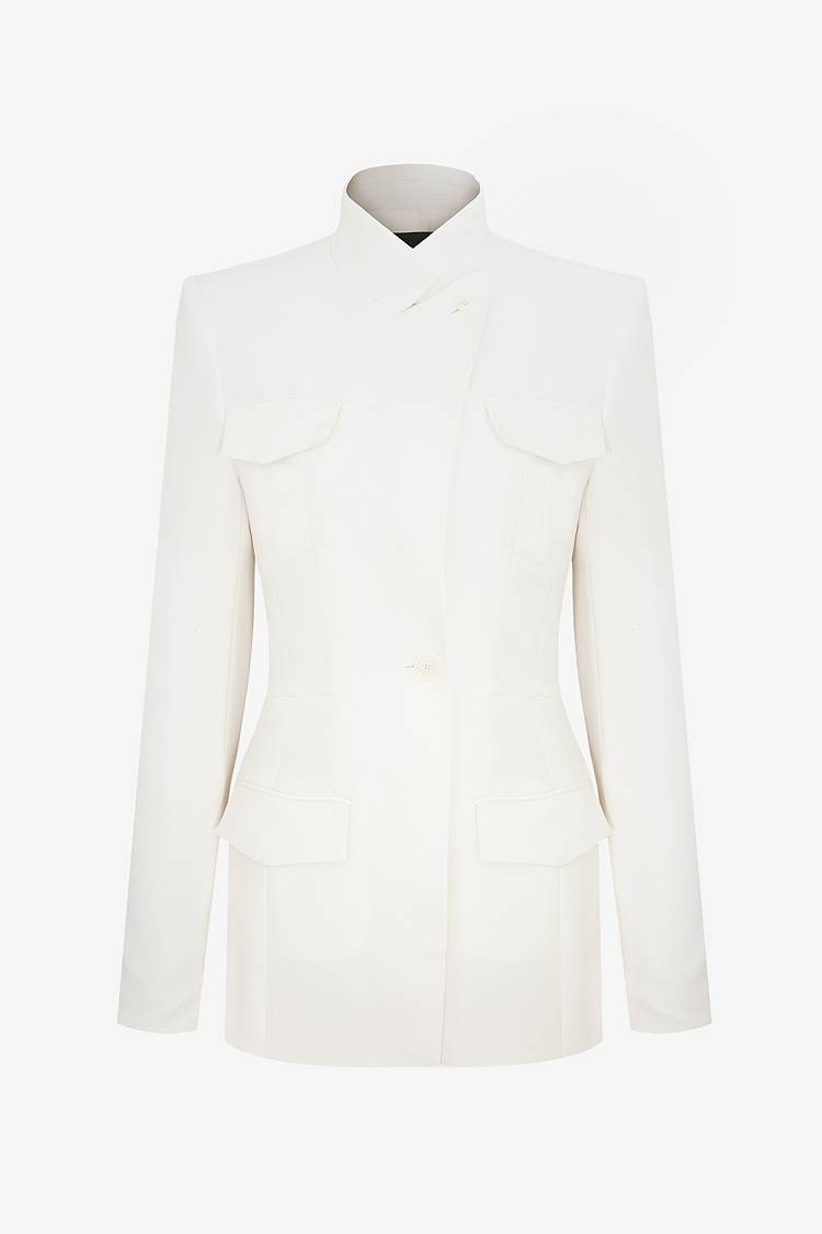 Sly 010 Tailliierter Blazer aus Crêpe-envers-Satin