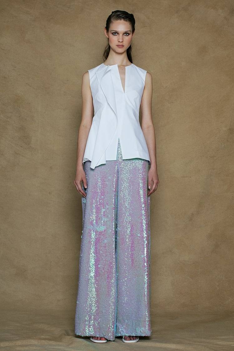 Sly 010 Top Mit Volant Aus Baumwollpopelin