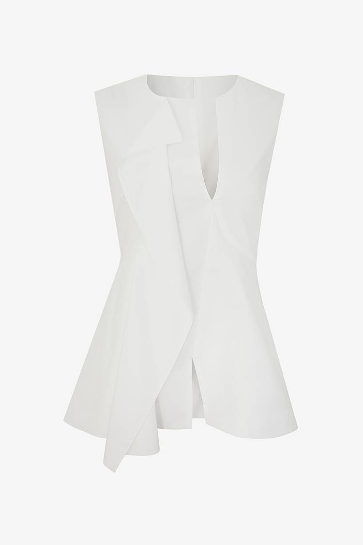 Sly 010 Top mit Volant aus Baumwollpopelin