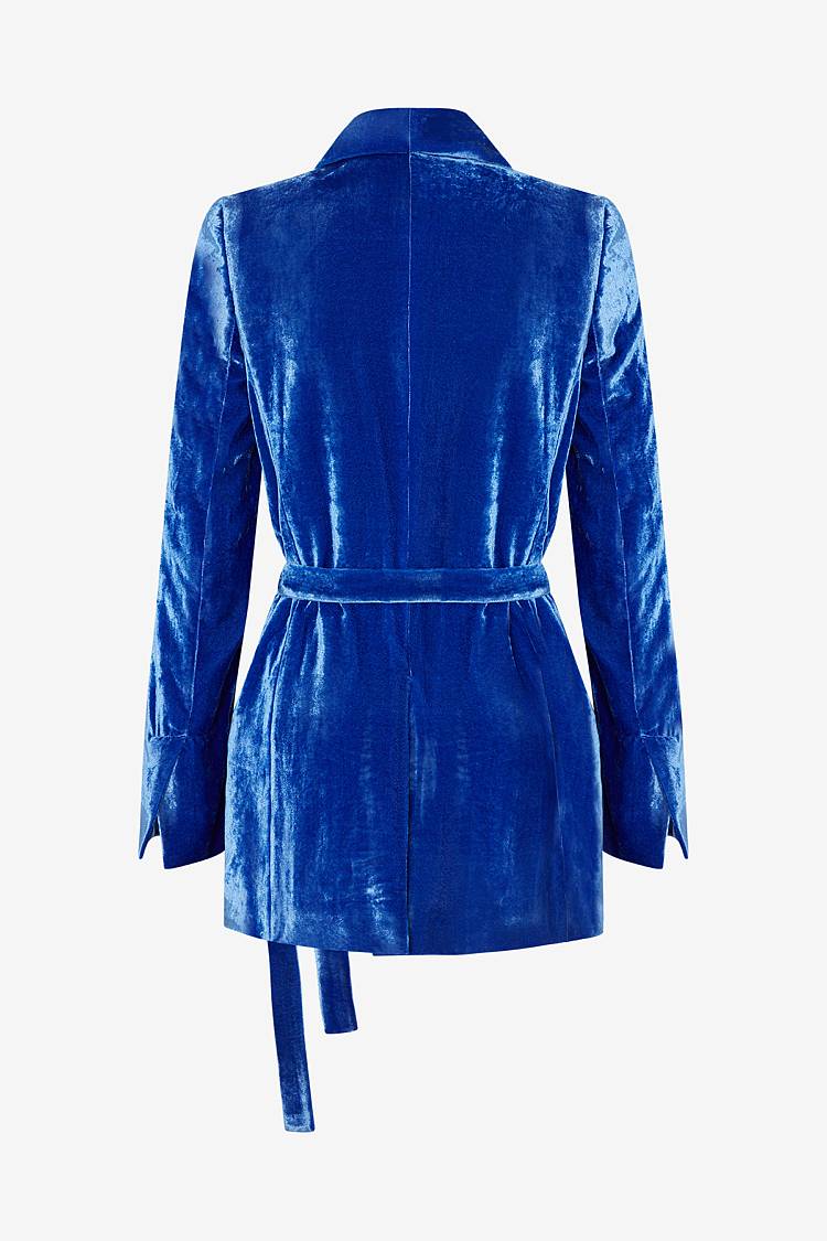 Sly 010 Wickelblazer Mit Gürtel Aus Viskose-Samt