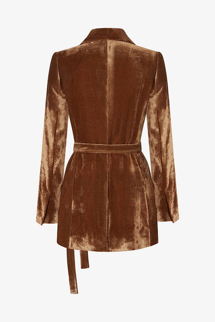 Sly 010 Wickelblazer Mit Gürtel Aus Viskose-Samt