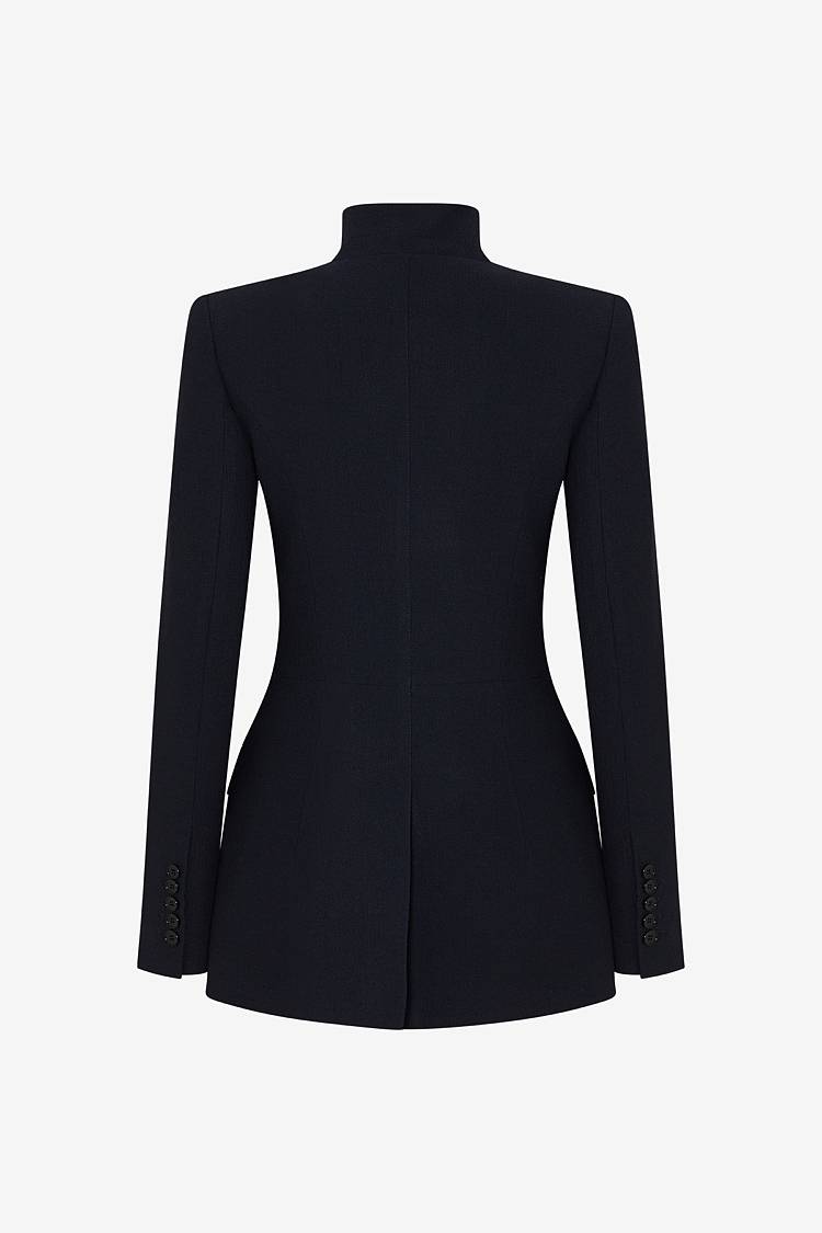 Sly 010 Taillierter Blazer Mit Pattentaschen Aus Viskose-Crêpe