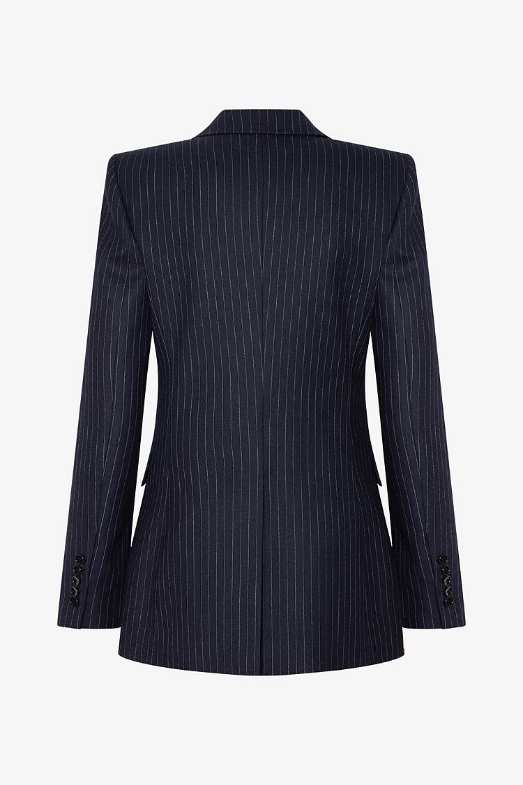 Sly 010 Taillierter Einknopf-Nadelstreifen-Blazer Aus Wolle