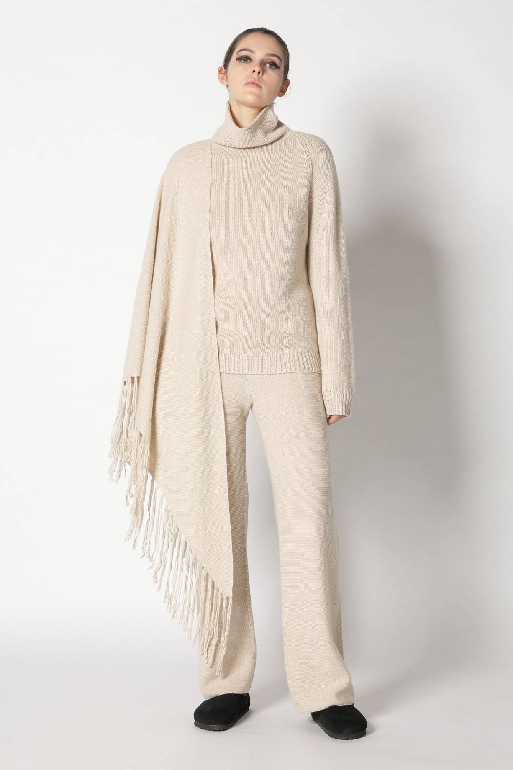 Sminfinity airy turtle jumper + garter tringle + garter palazzo pants Sminfinity airy turtle jumper + garter tringle + garter palazzo pants