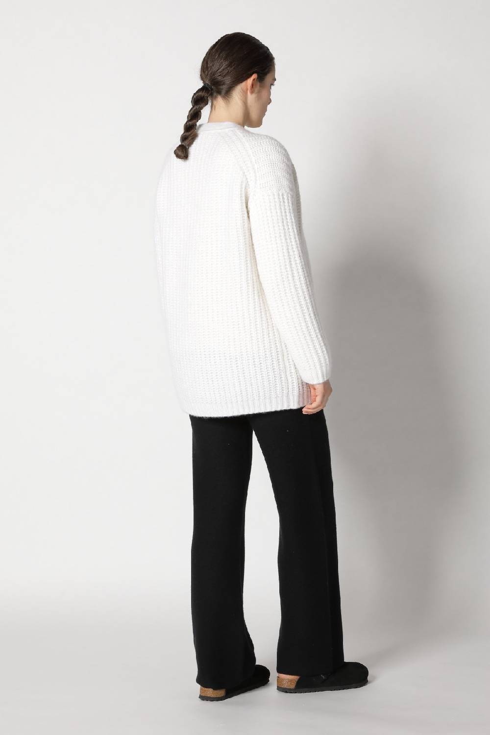 Sminfinity Blurry Chunky Cardy + Blurry Chunky Crewneck + Garter Palazzo Pants