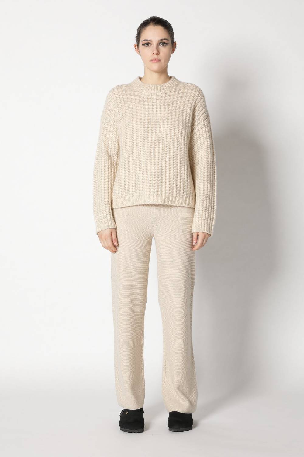 Sminfinity Blurry Chunky Crewneck + Garter Palazzo Pants
