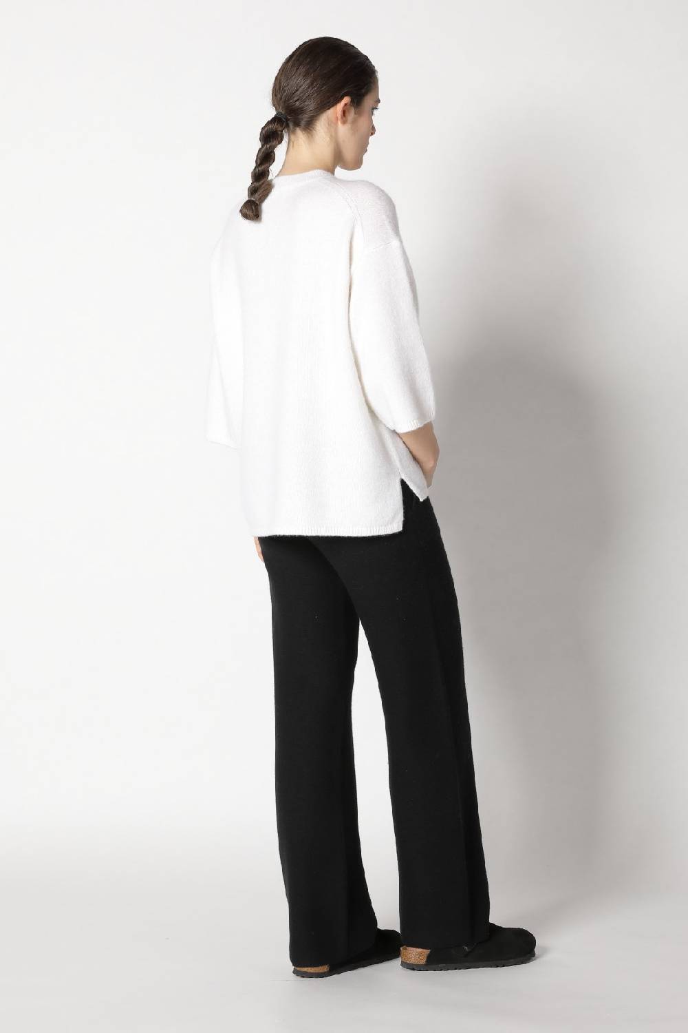 Sminfinity Blurry Crew Jumper + Blurry Chunky Scarf + Garter Palazzo Pants