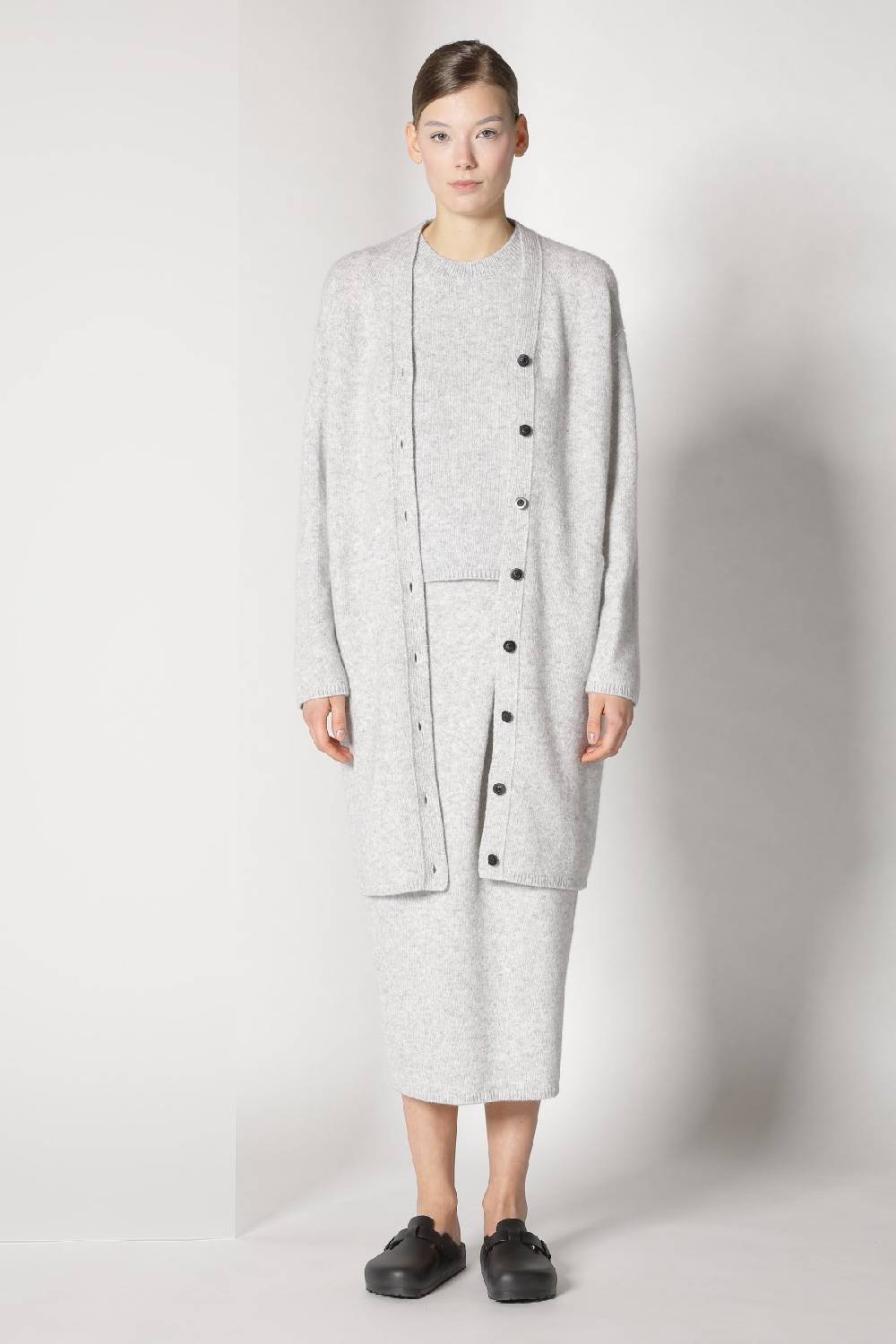 Sminfinity blurry long cardigan + blurry crew top + blurry tulip skirt Sminfinity blurry long cardigan + blurry crew top + blurry tulip skirt