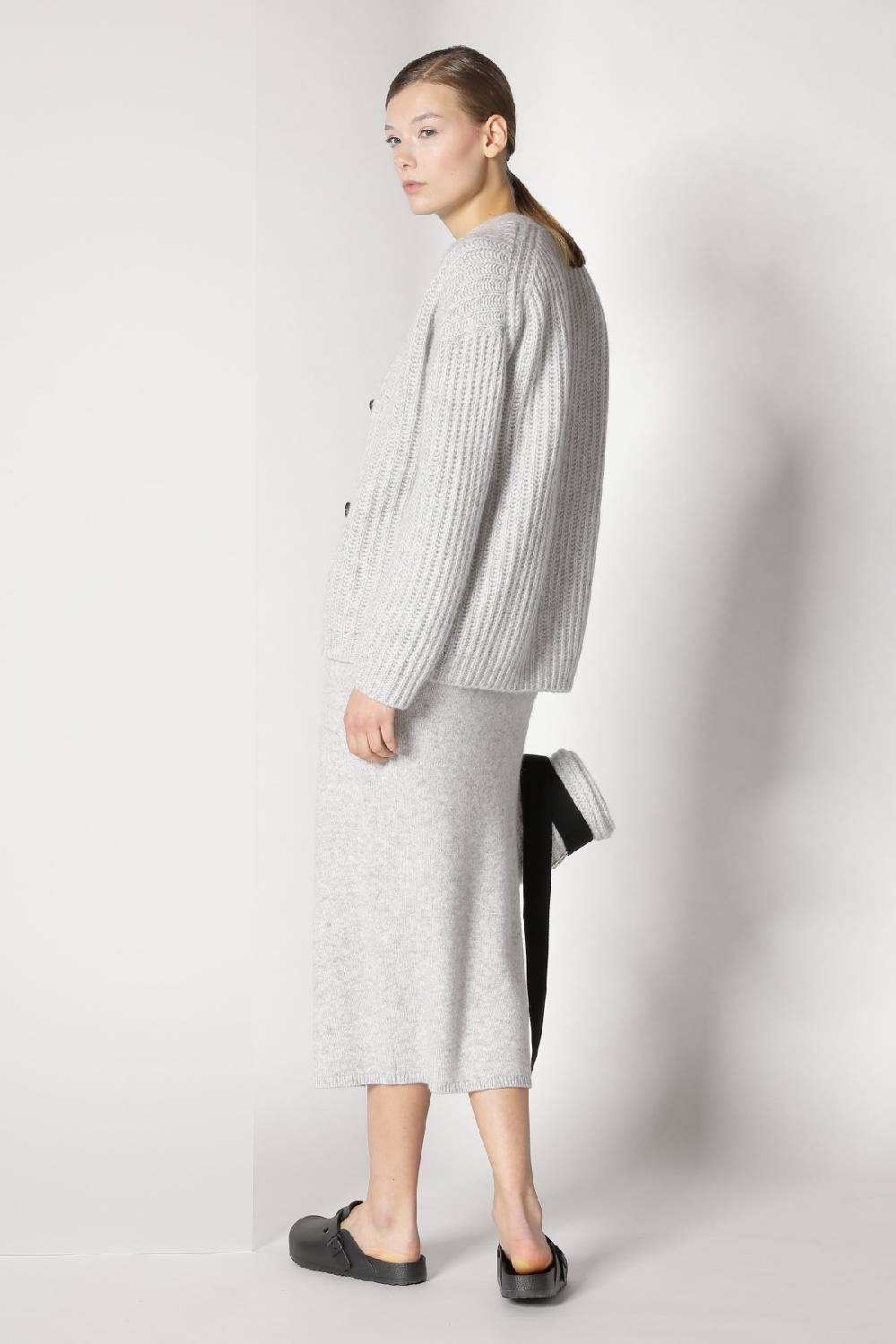 Sminfinity Blurry Ribbed Cardigan + Blurry Crew Top + Blurry Tulip Skirt