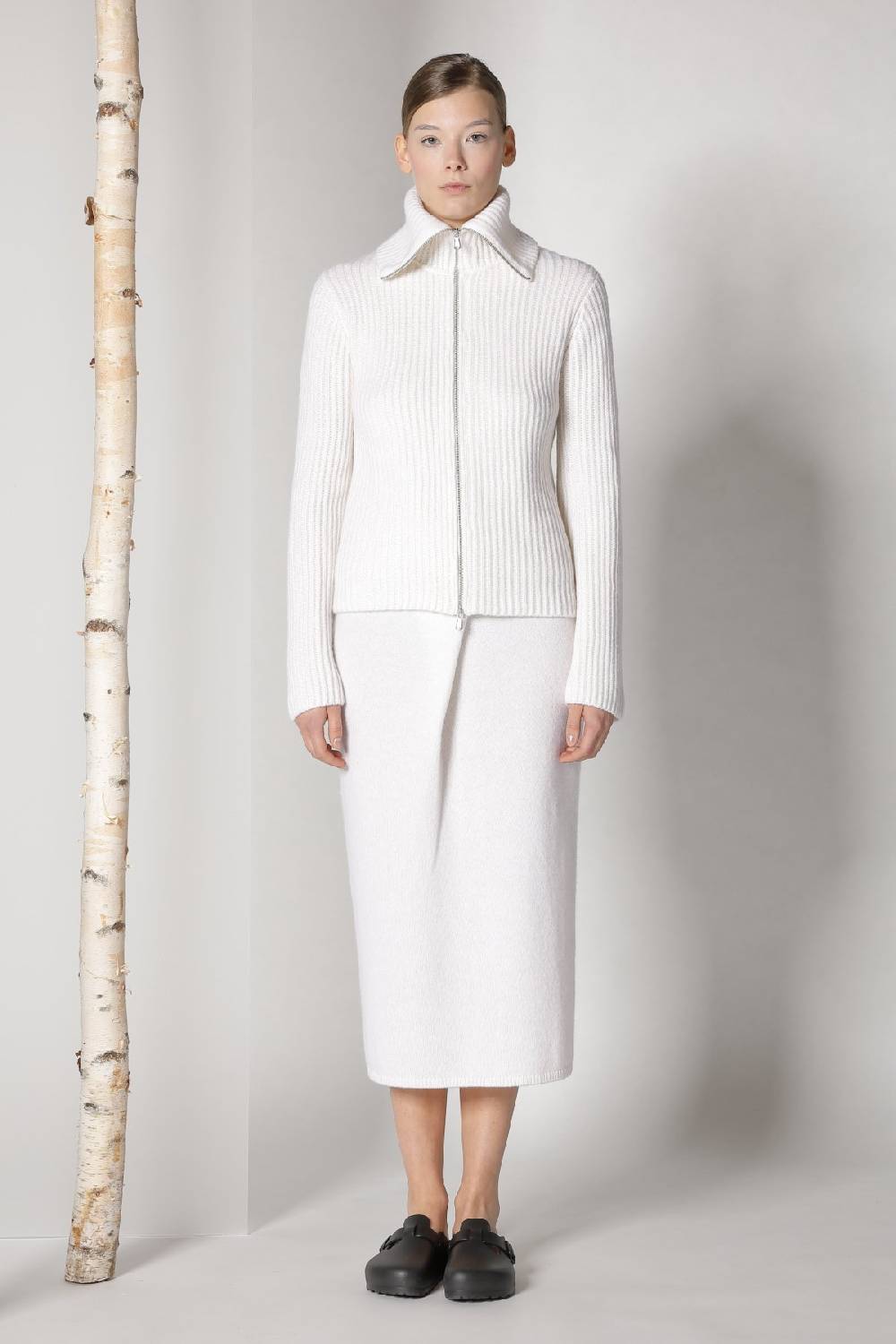 Sminfinity Blurry Ribbed Zip-jacket + Blurry Crew Top + Blurry Tulip Skirt