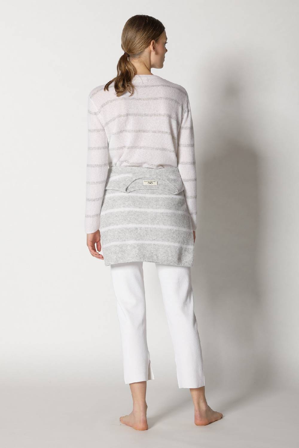 Sminfinity Blurry Stripe Crewneck + Silky Cropped Pants