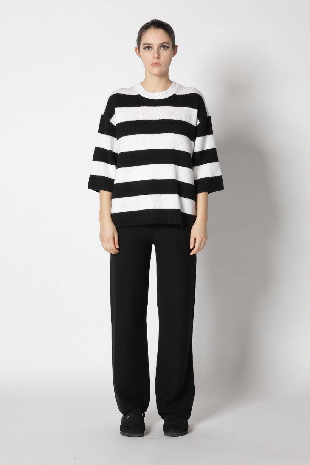 Sminfinity Blurry Stripe Jumper + Garter Palazzo Pants