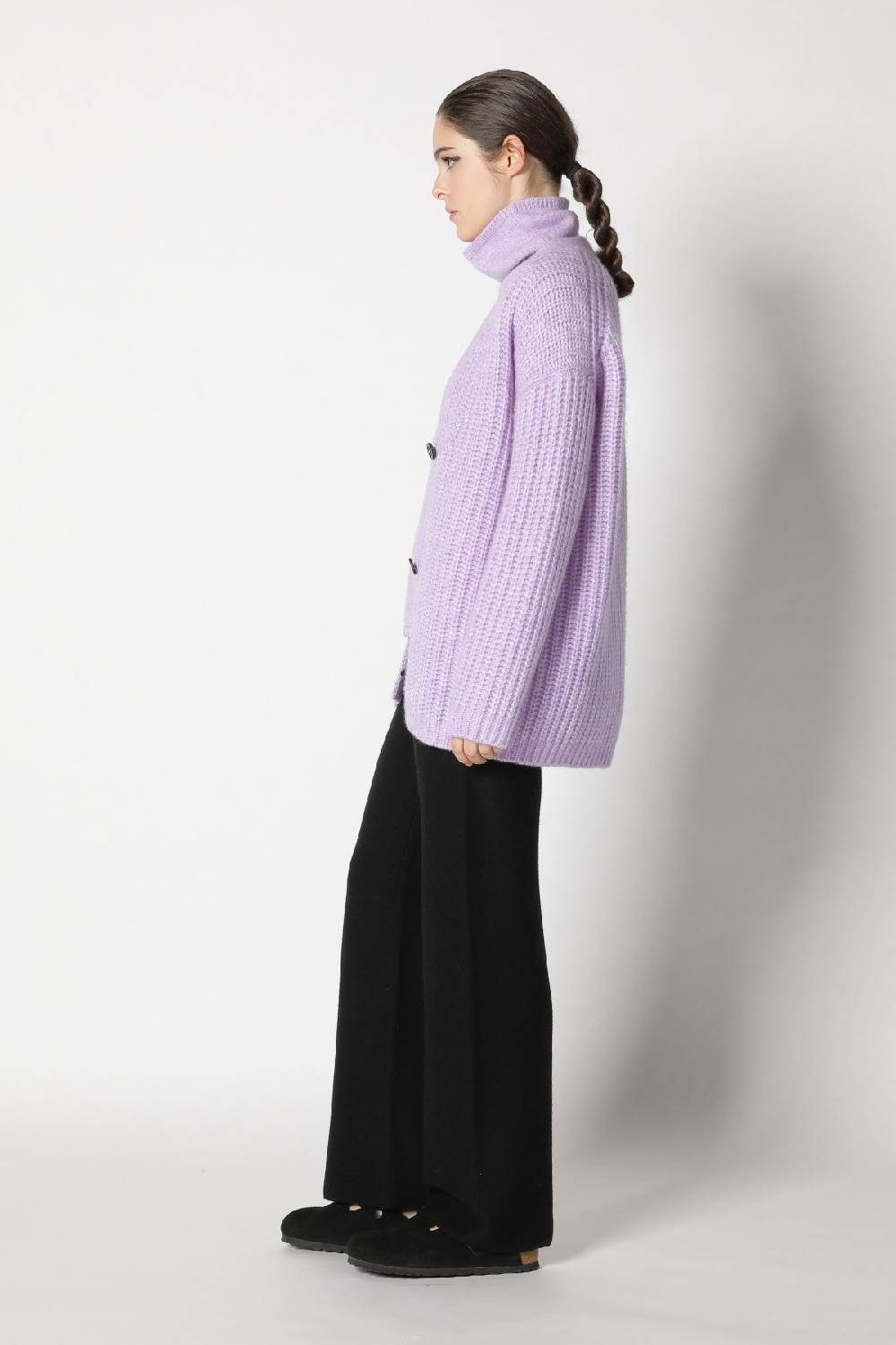 Sminfinity Blurry Turtle Top + Blurry Chunky Cardy + Garter Palazzo Pants