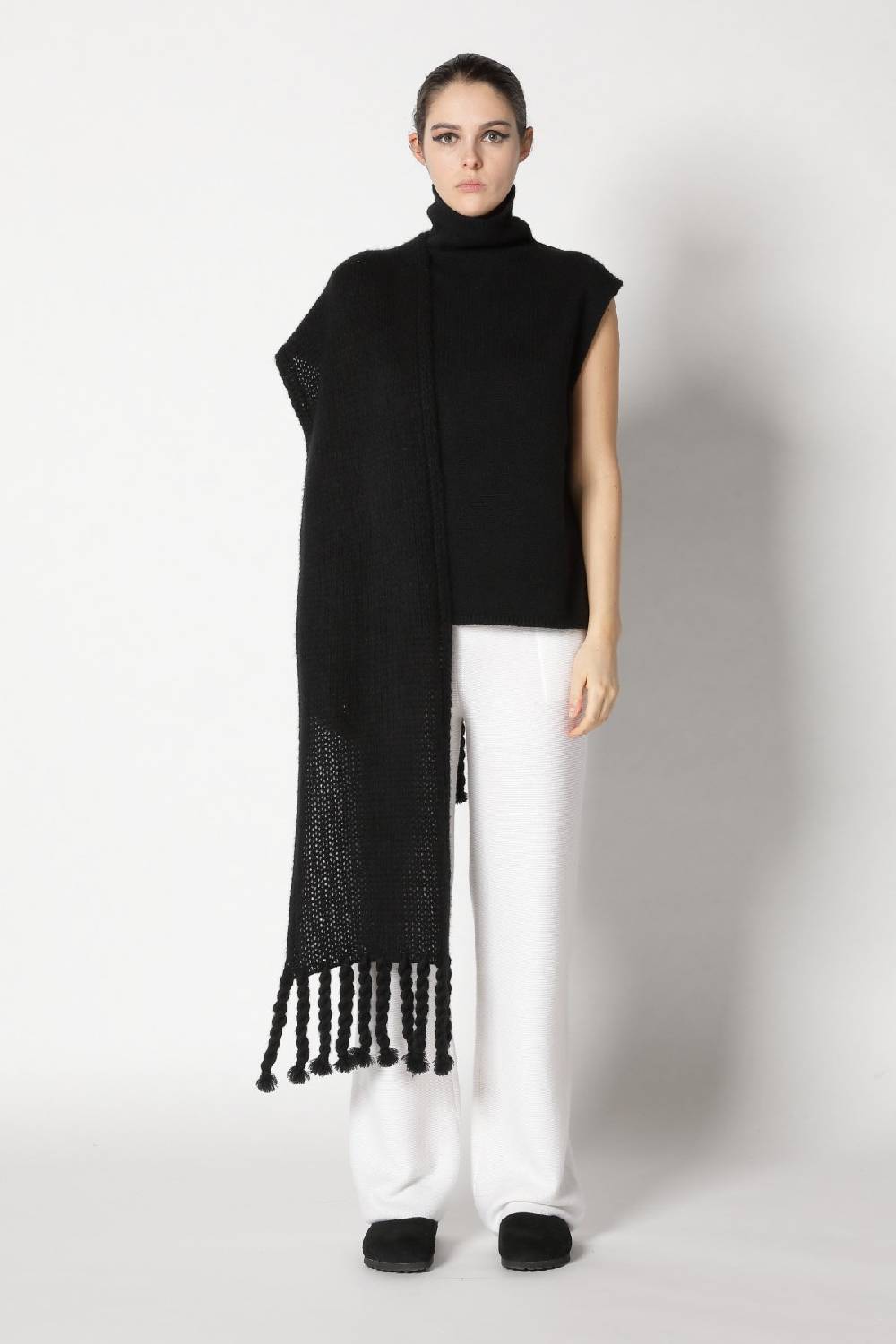 Sminfinity Blurry Turtle Top + Blurry Chunky Cardy + Garter Palazzo Pants