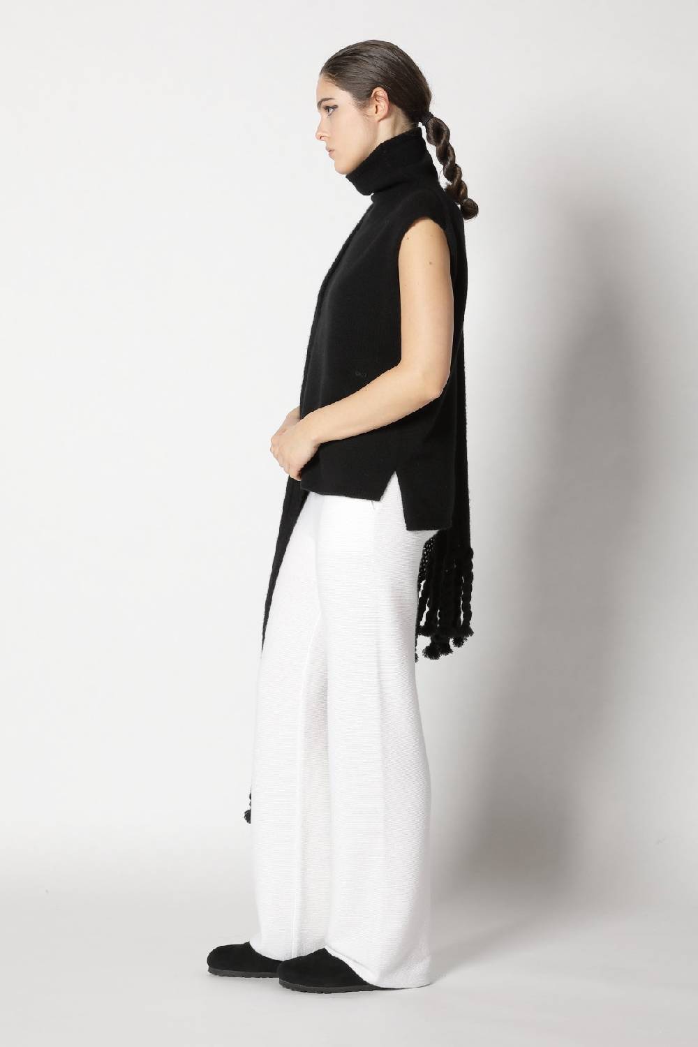 Sminfinity Blurry Turtle Top + Blurry Chunky Cardy + Garter Palazzo Pants