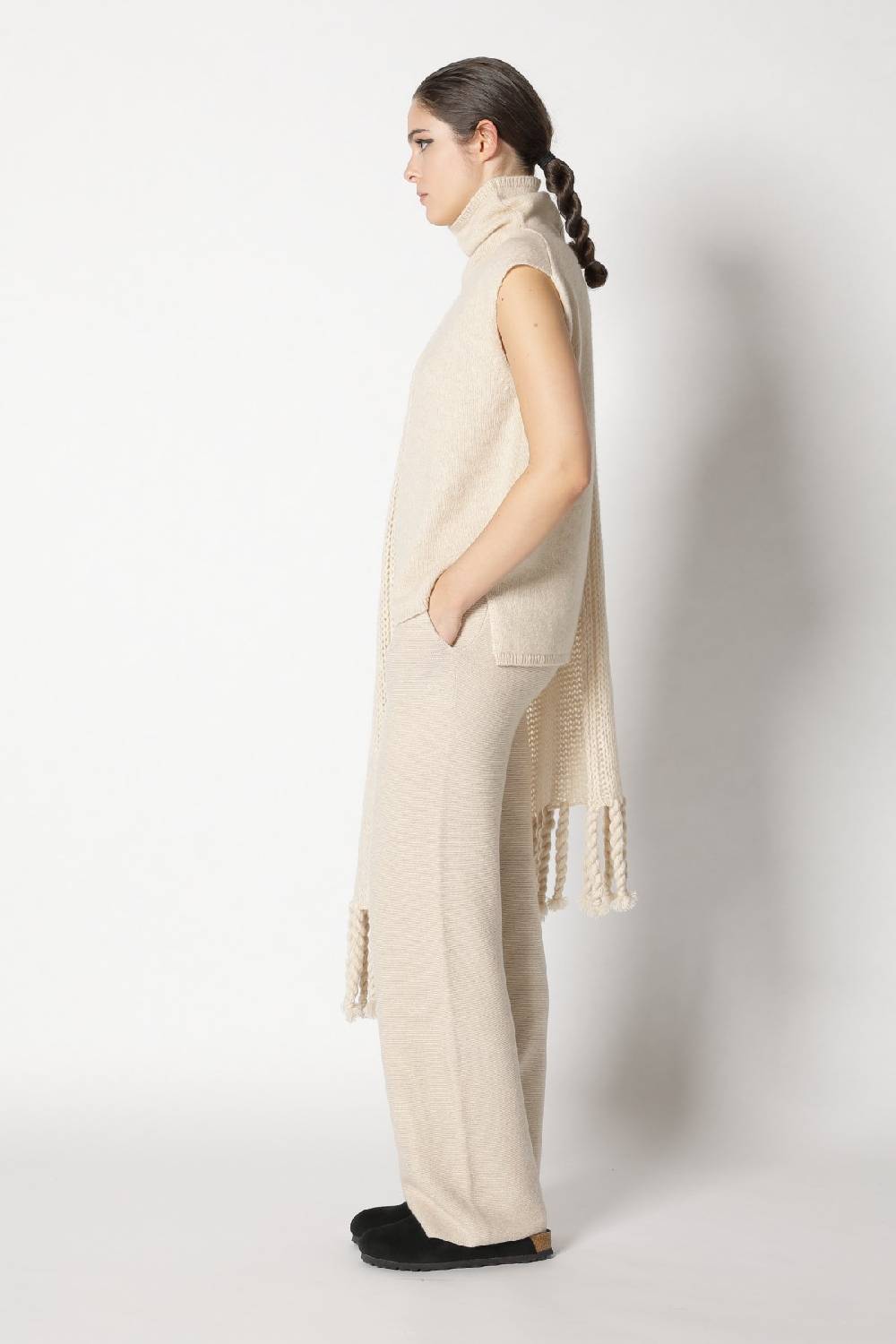 Sminfinity Blurry Turtle Top + Blurry Chunky Scarf + Garter Palazzo Pants