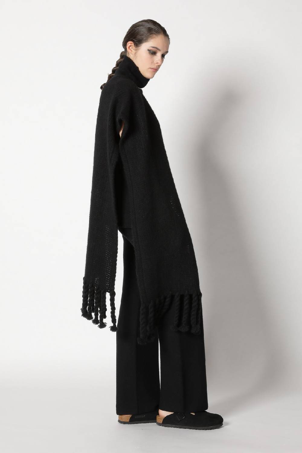 Sminfinity Blurry Turtle Top + Blurry Chunky Scarf + Garter Palazzo Pants