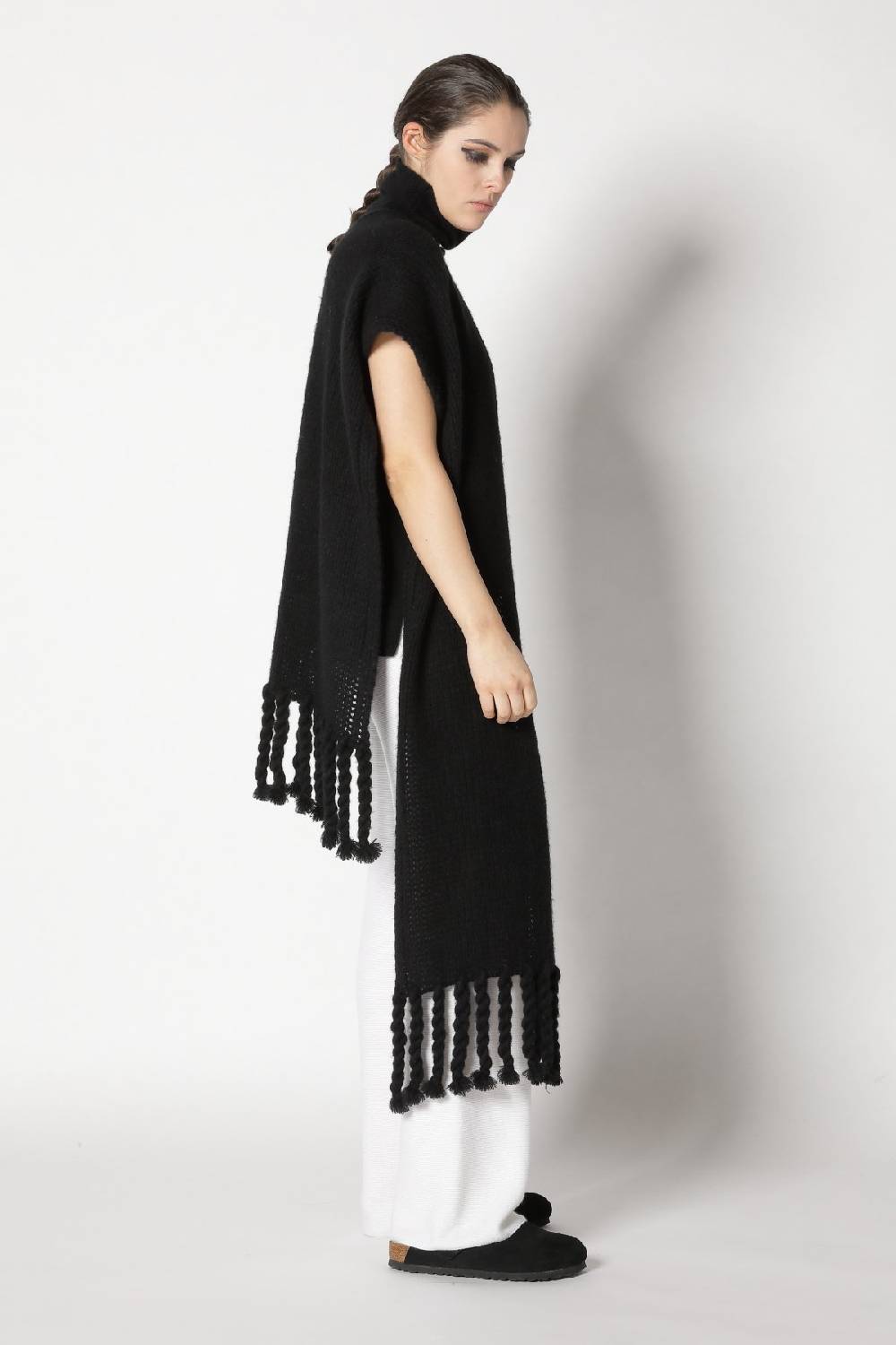 Sminfinity Blurry Turtle Top + Blurry Chunky Scarf + Garter Palazzo Pants