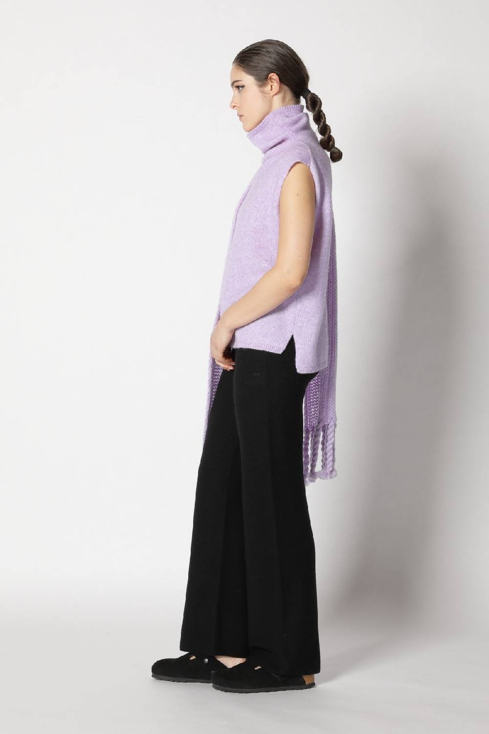 Sminfinity Blurry Turtle Top + Blurry Chunky Scarf + Garter Palazzo Pants