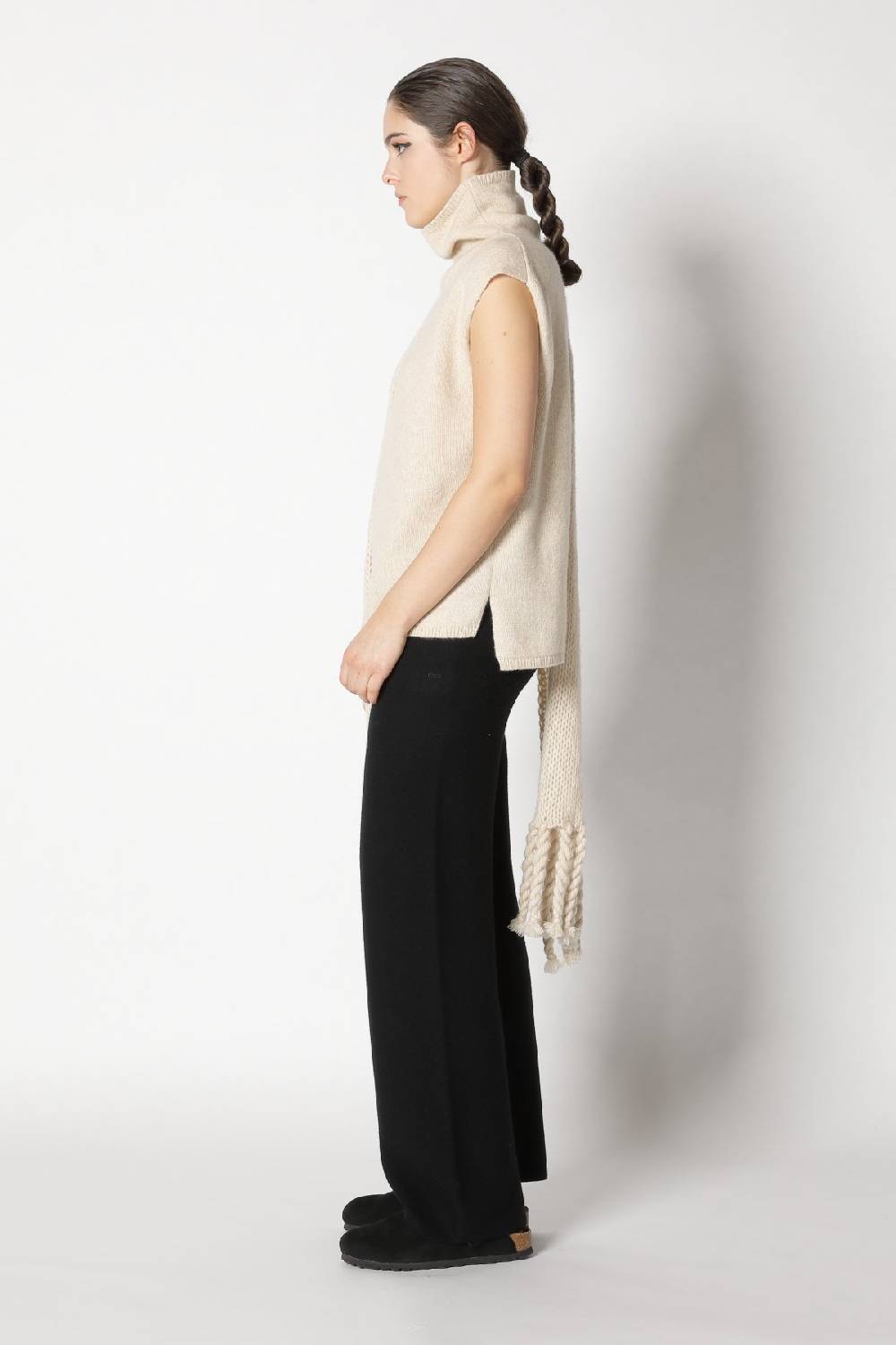 Sminfinity Blurry Turtle Top + Garter Palazzo Pants + Blurry Chunky Scarf