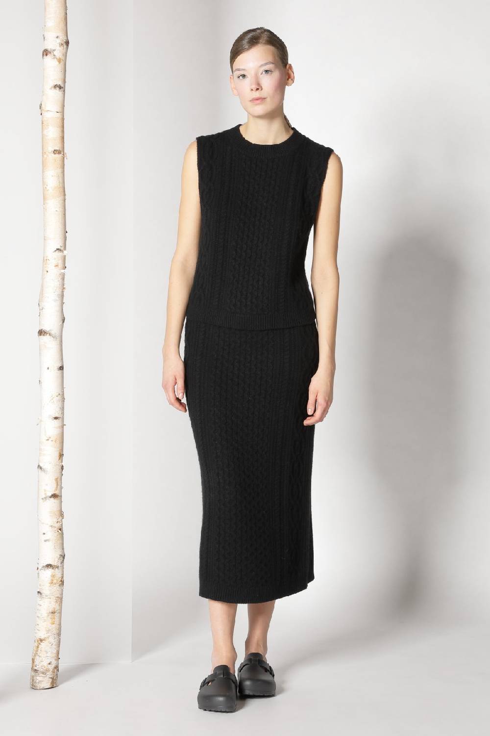 Sminfinity chilly cable maxi coat + chilly cable top + chilly cable maxi skirt