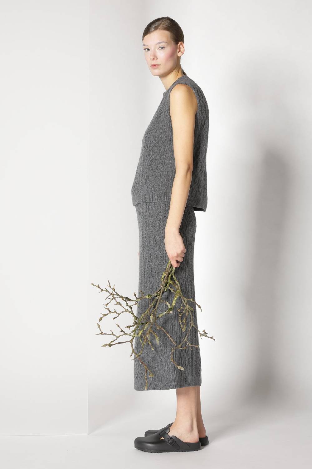 Sminfinity Doubleface Caban Jacket + Chilly Cable Top + Chilly Cable Maxi Skirt