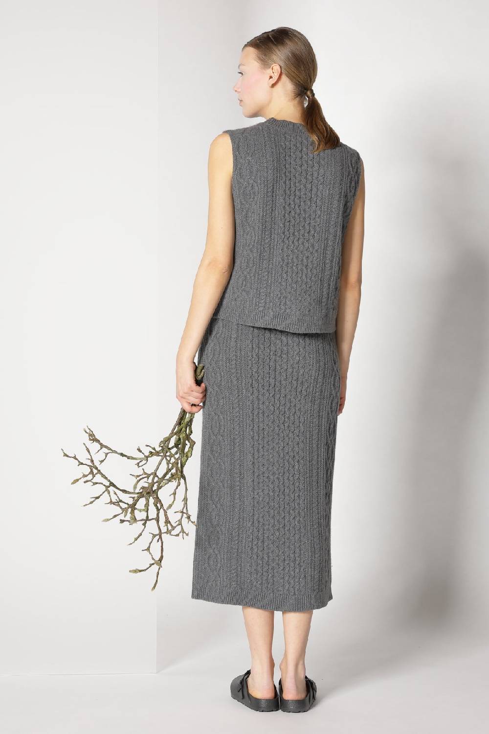 Sminfinity Doubleface Caban Jacket + Chilly Cable Top + Chilly Cable Maxi Skirt