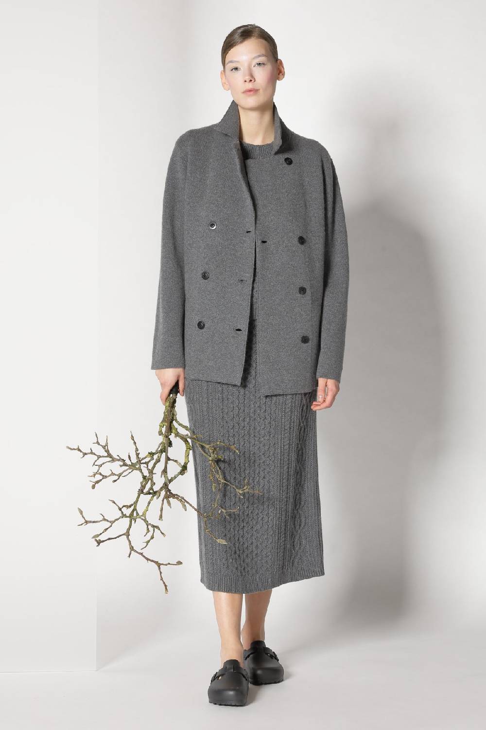 Sminfinity doubleface caban jacket + chilly cable top + chilly cable maxi skirt