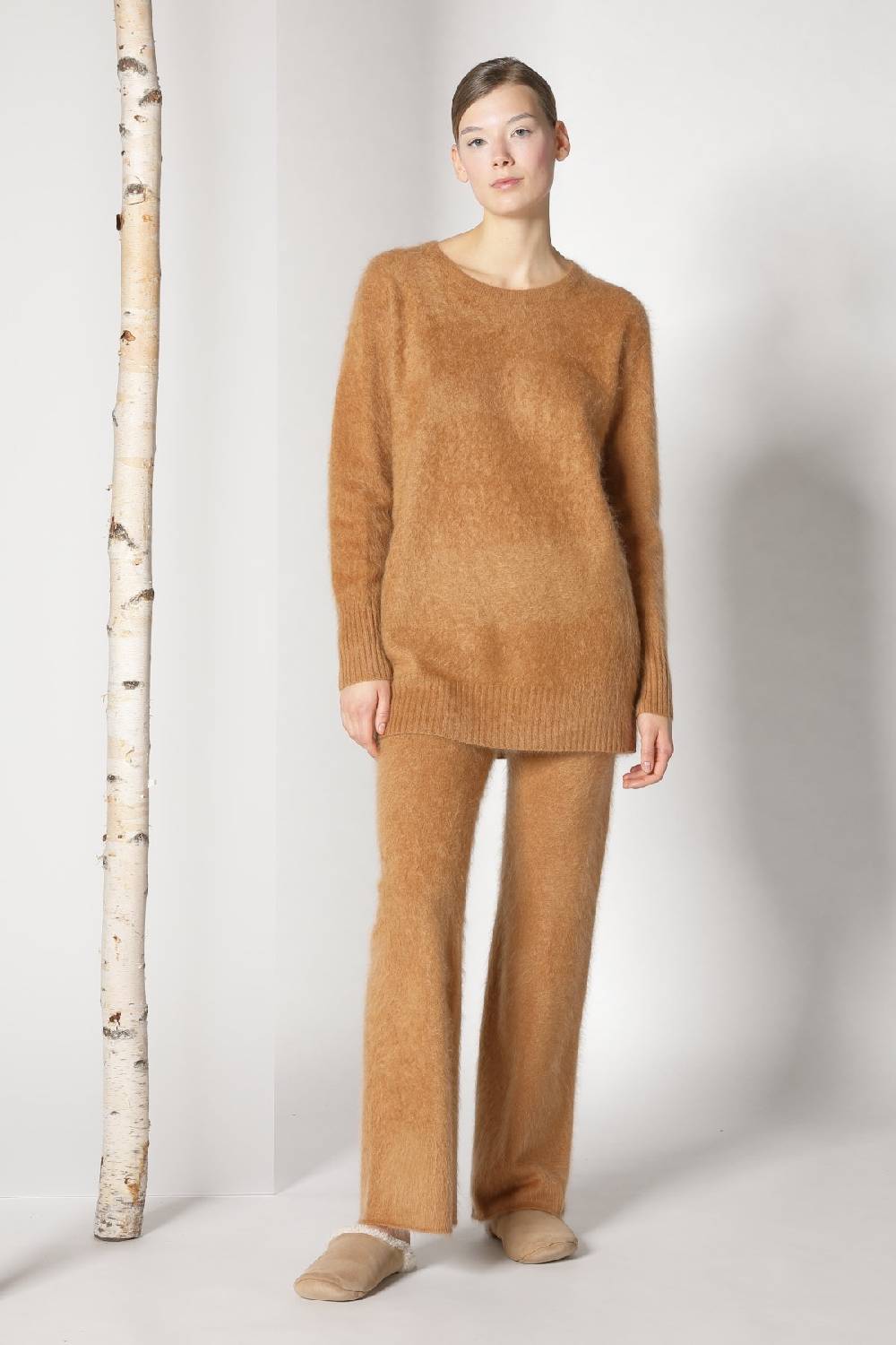 Sminfinity Doubleface Pea Coat + Furry Boyfriend Jumper + Furry Pants