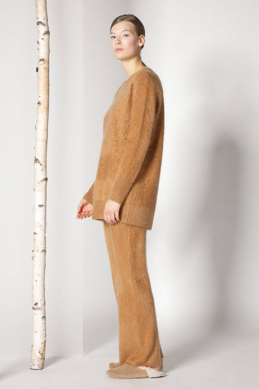 Sminfinity Doubleface Pea Coat + Furry Boyfriend Jumper + Furry Pants