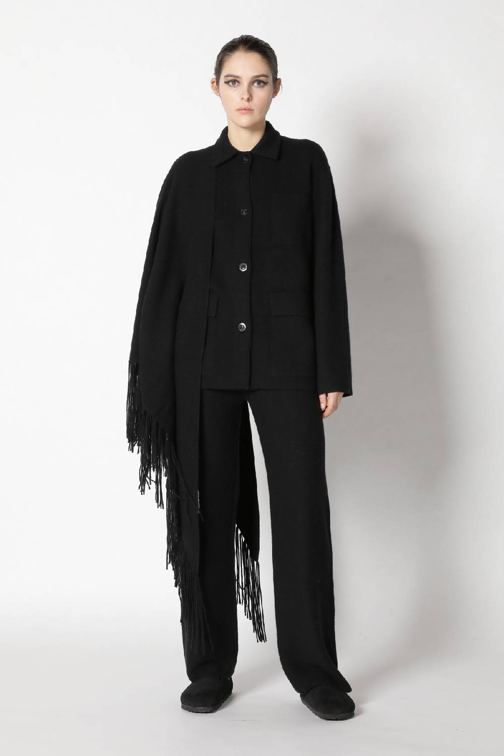 Sminfinity doubleface shirtjacket + garter palazzo pants + garter triangle