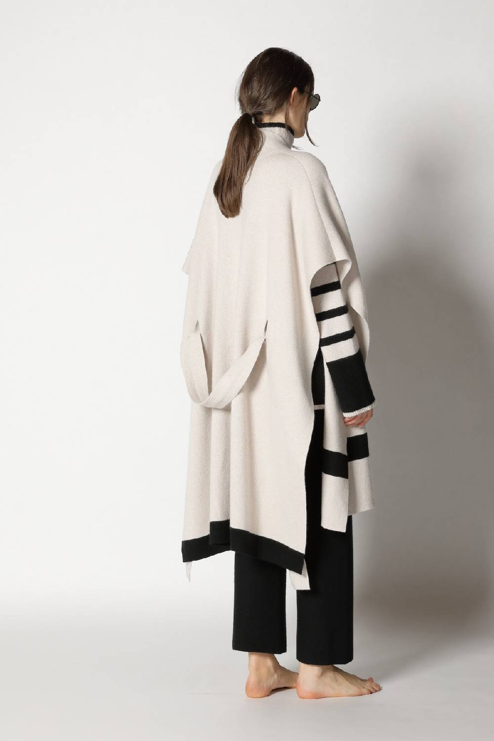 Sminfinity Doubleface Striped Capecoat + Slouchy Striped Turtle + Gater Cropped Pants