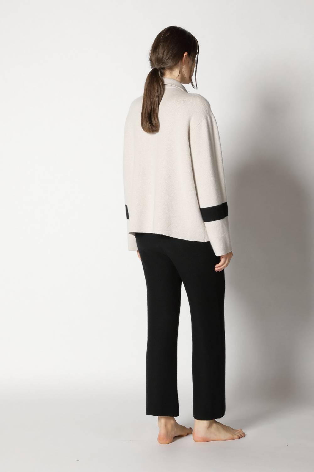 Sminfinity Doubleface Striped Shirtjacket + Garter Cropped Pants