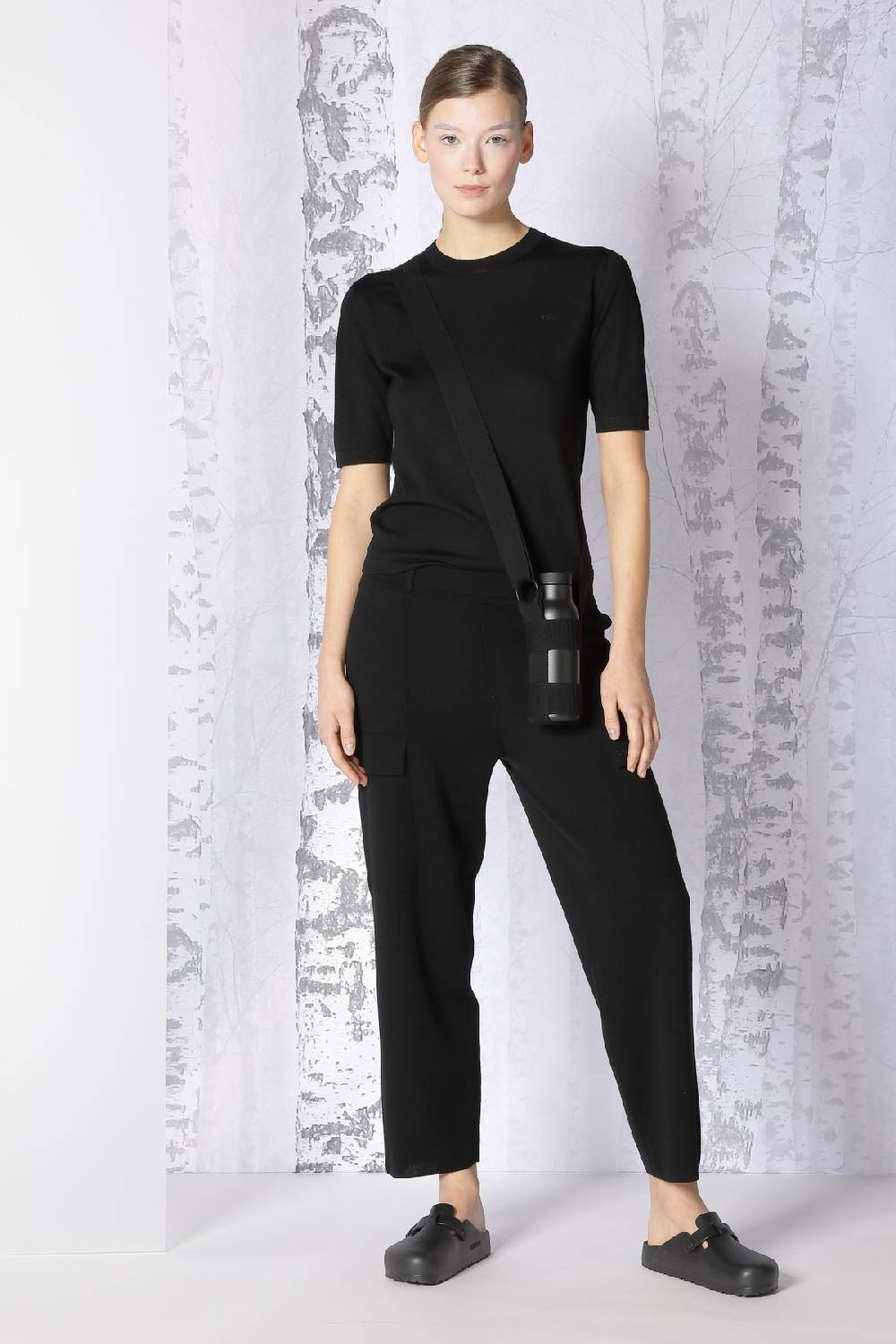 Sminfinity extrafine fitted T + milano cropped cargo pants