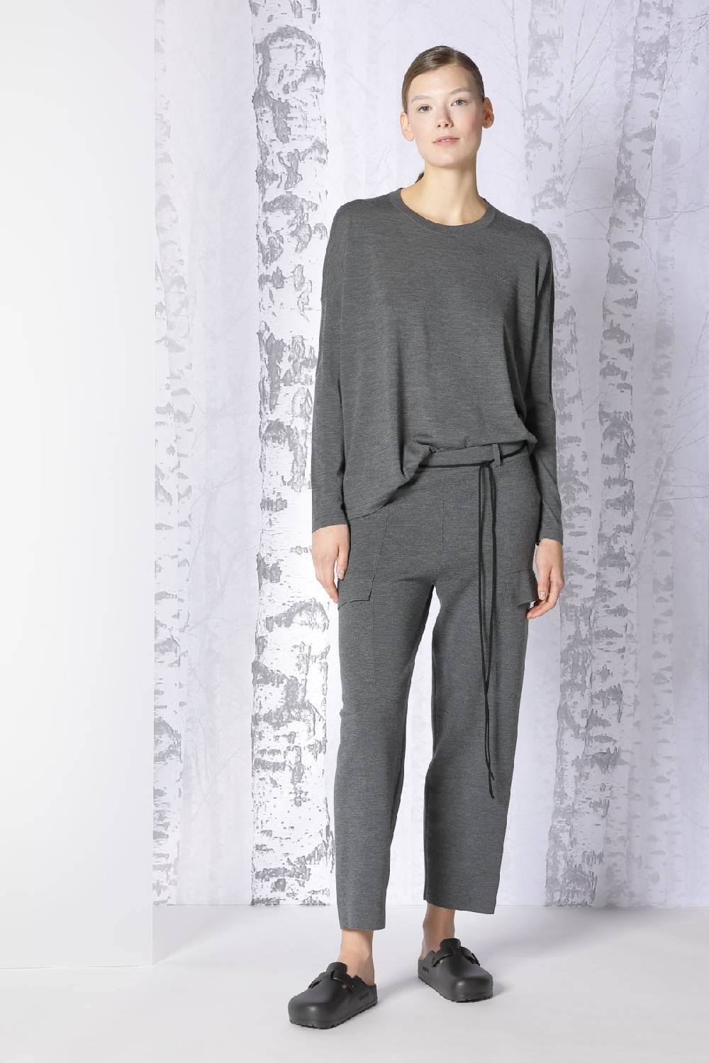 Sminfinity extrafine oversized crew + milano cropped cargo pants