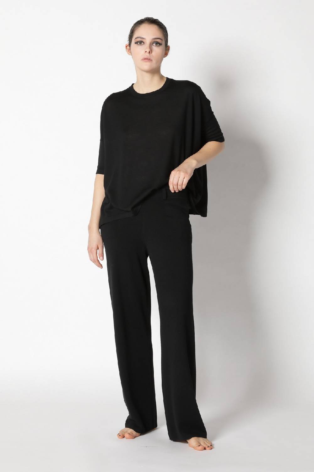 Sminfinity Flowing Cape Jumper + Milano Palazzo Pants