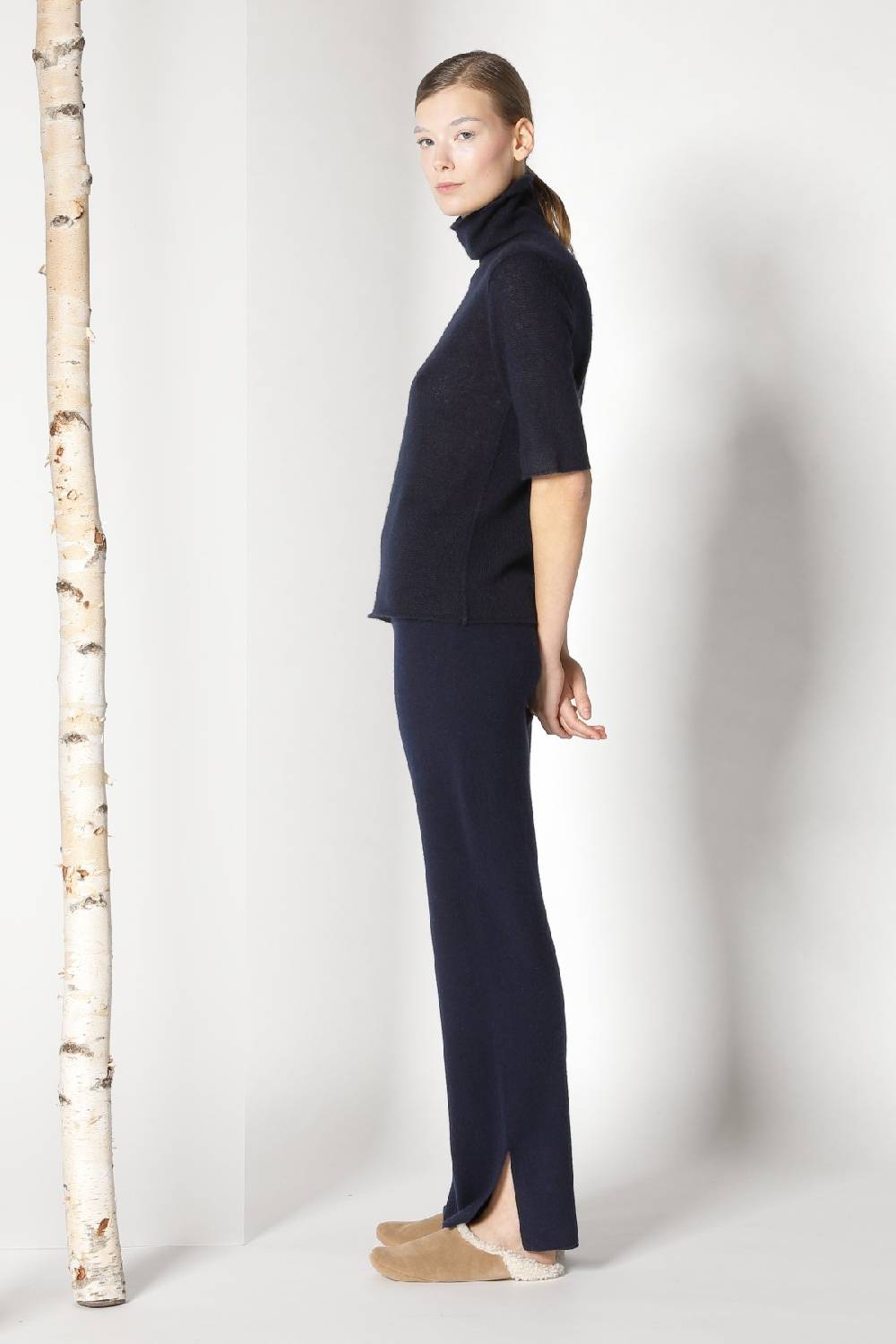 Sminfinity Fluffy 1 Ply Turtleneck + Pure Slitted Pants