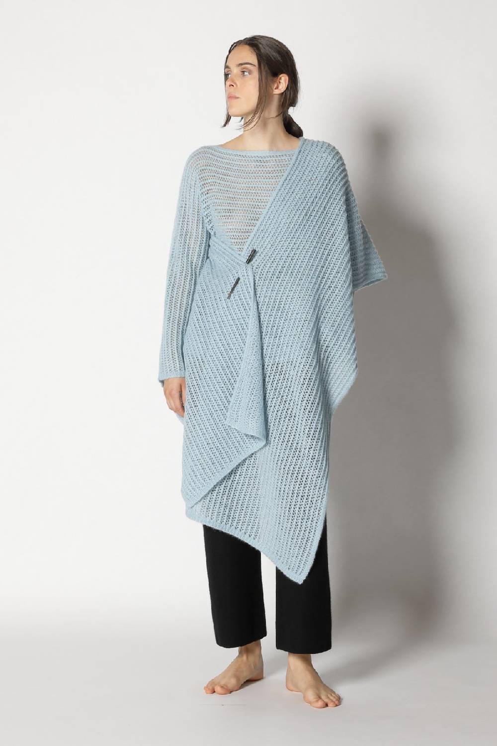 Sminfinity Fluffy Airy Boatneck + Fluffy Airy Plaid + Garter Cropped Pants