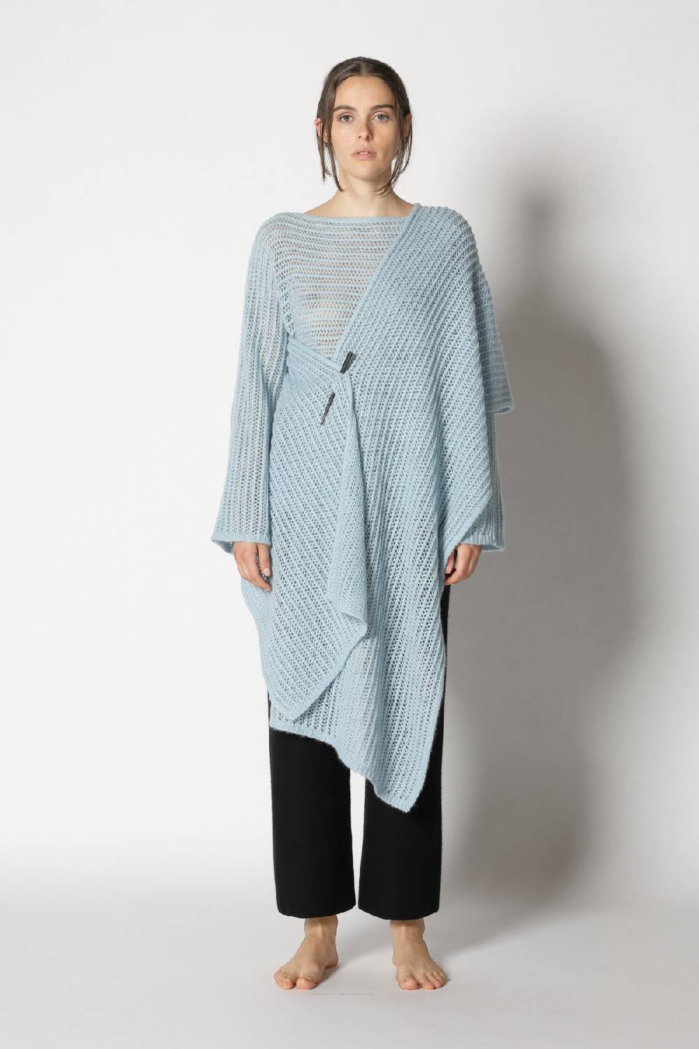 Sminfinity fluffy airy boatneck + fluffy airy plaid + garter cropped pants