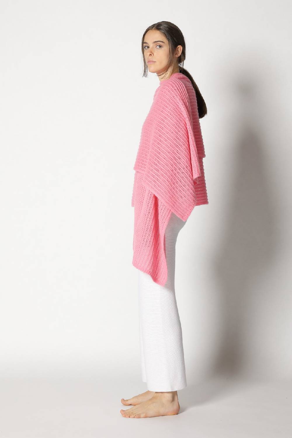 Sminfinity Fluffy Airy Mockneck + Fluffy Airy Plaid + Garter Cropped Pants