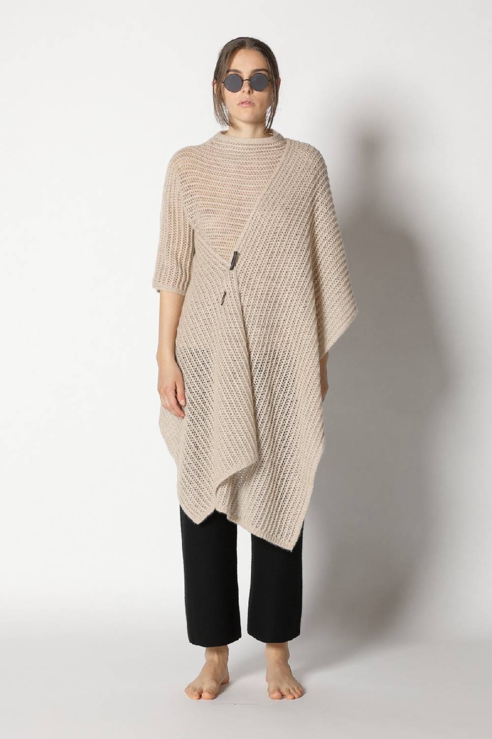 Sminfinity Fluffy Airy Mockneck + Fluffy Airy Plaid + Garter Cropped Pants