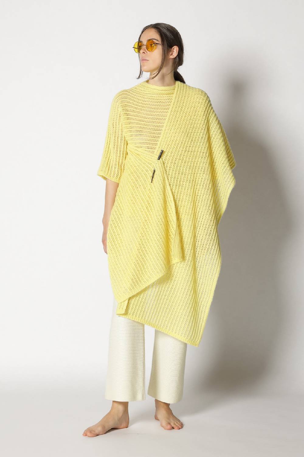 Sminfinity Fluffy Airy Mockneck + Fluffy Airy Plaid + Garter Cropped Pants